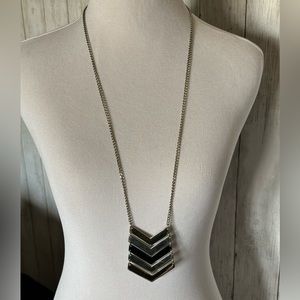 Long Chevron Statement Necklace Express
